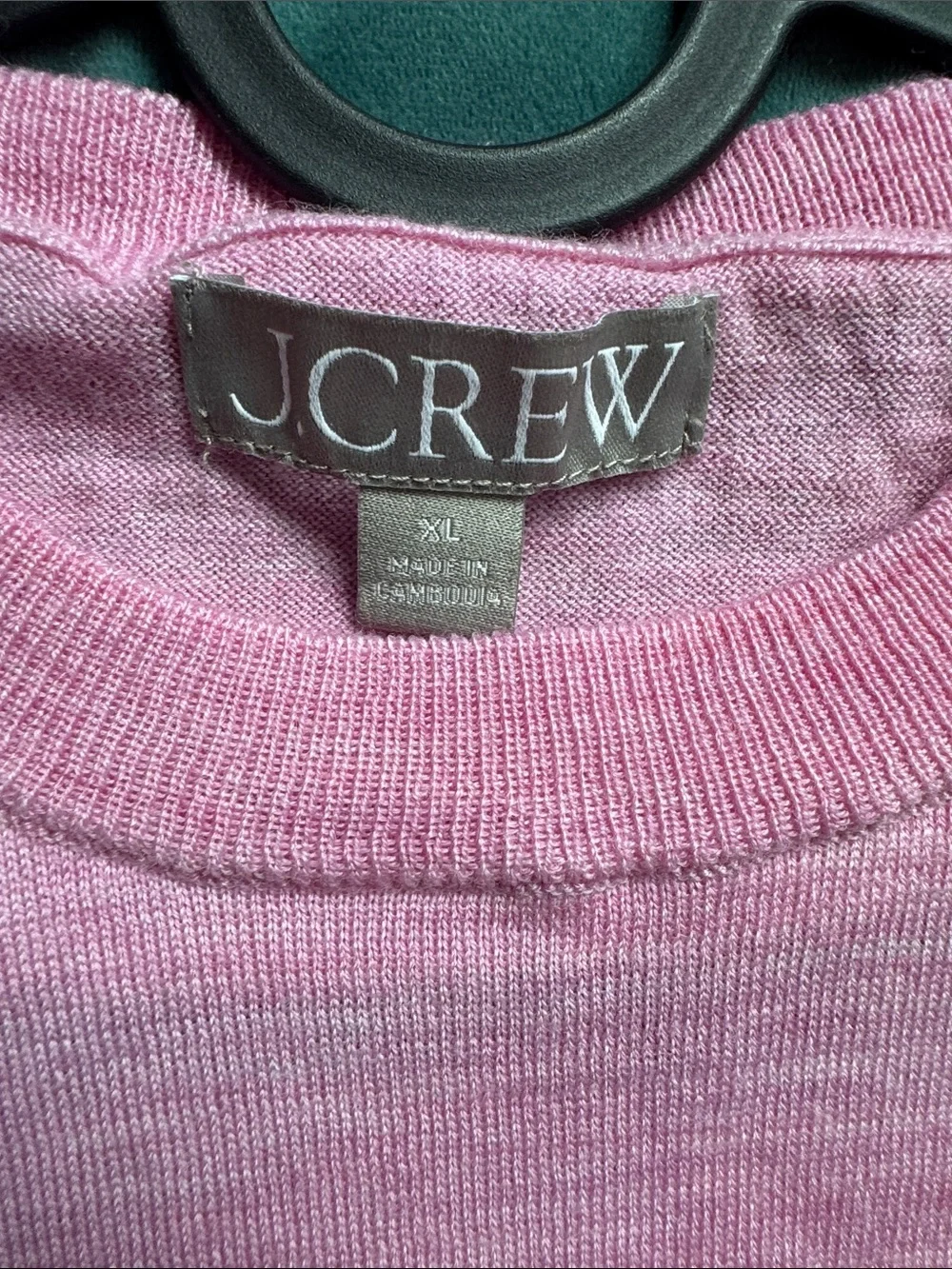 J. Crew Pink Merino Lightweight Crewneck Long-Sleeve Top